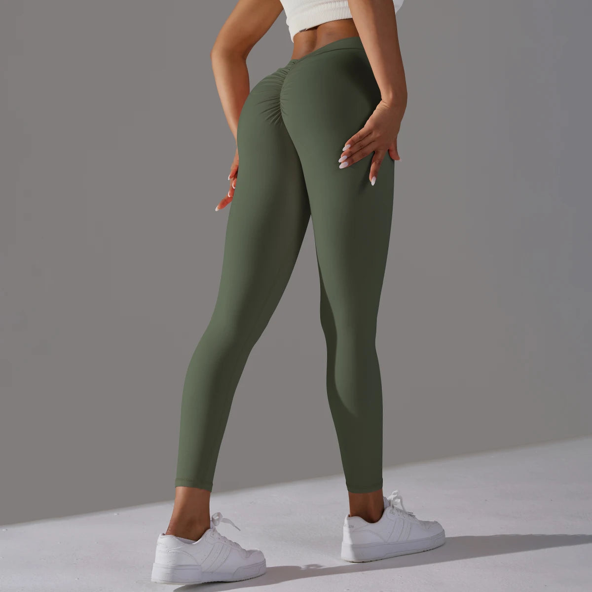 Scrunch Butt Gym Leggings Sexy V Waist Push up Leggings Women Fiteness Leggings Naked Feeling Yoga Pants Workout Tights Leggings