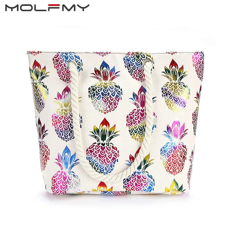 Canvas Handbag Animal Printed for Women Tote Bag Large Capacity 2022 Summer Portable Shoulder Messenger Beach Bag ECO