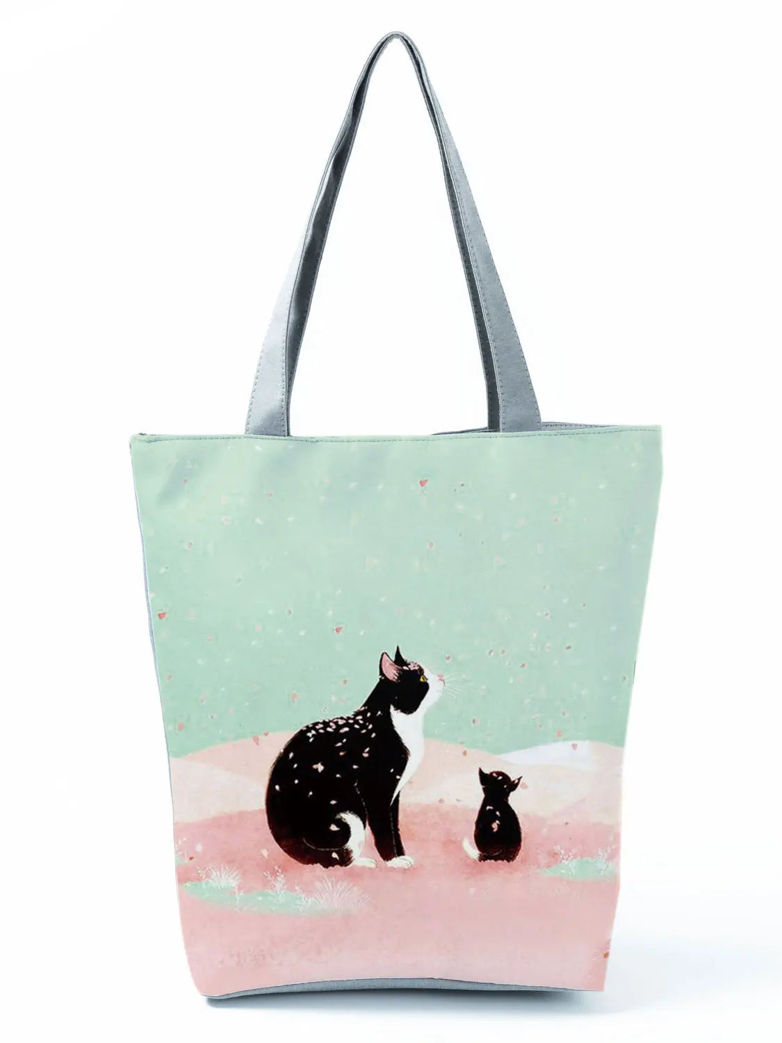 High Capacity Animal Design Bags Women Bag Black Cat Print Shopper Bag Handbag Office Reusable Casual Shoulder Bags Dropshipping