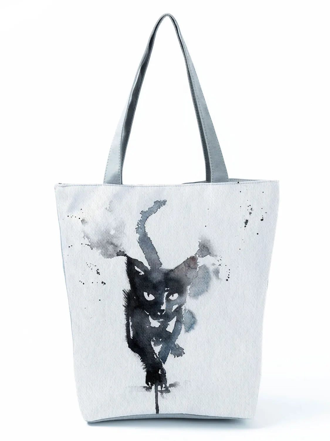 High Capacity Animal Design Bags Women Bag Black Cat Print Shopper Bag Handbag Office Reusable Casual Shoulder Bags Dropshipping
