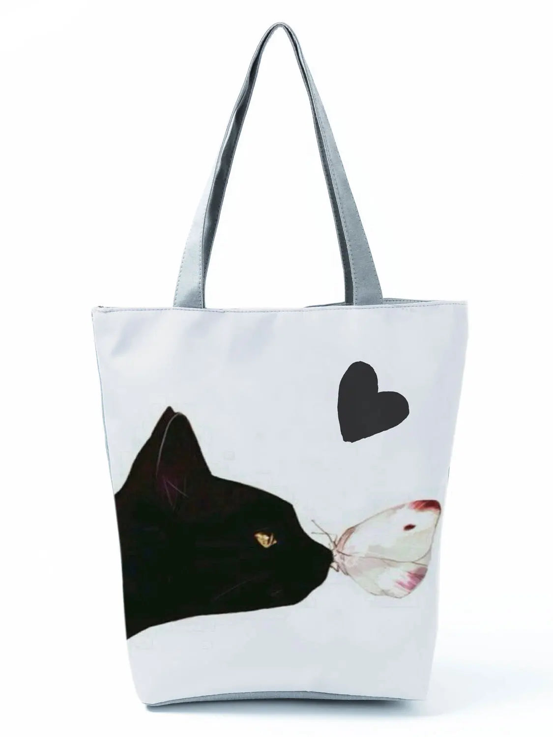 High Capacity Animal Design Bags Women Bag Black Cat Print Shopper Bag Handbag Office Reusable Casual Shoulder Bags Dropshipping