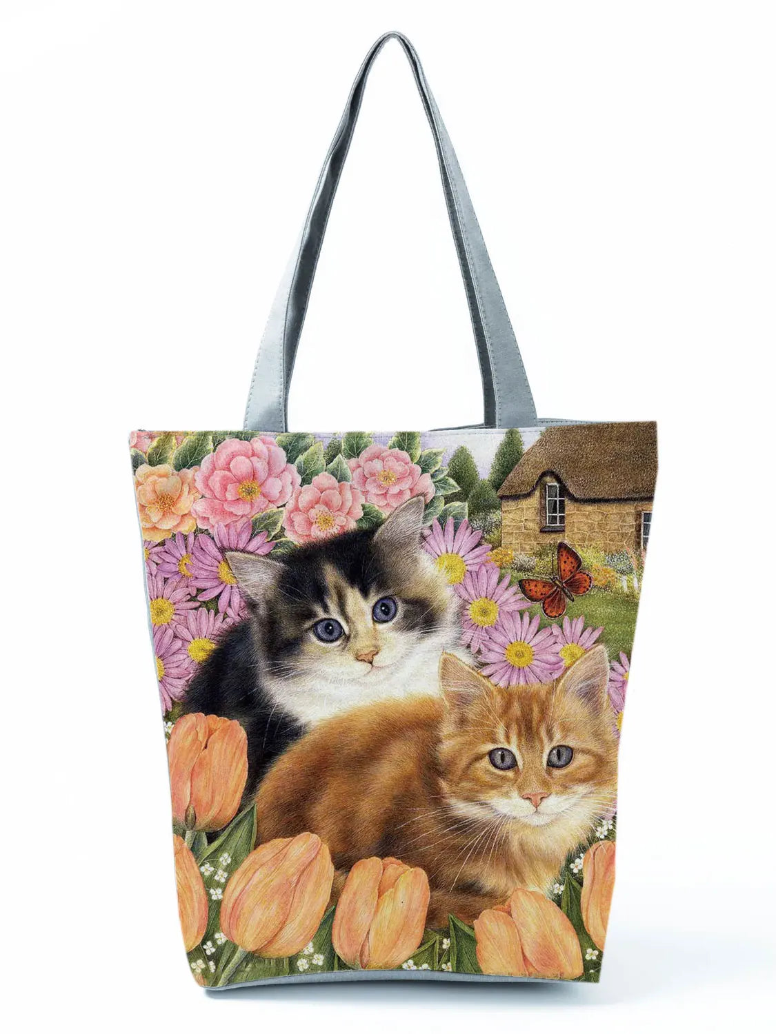 High Capacity Animal Design Bags Women Bag Black Cat Print Shopper Bag Handbag Office Reusable Casual Shoulder Bags Dropshipping