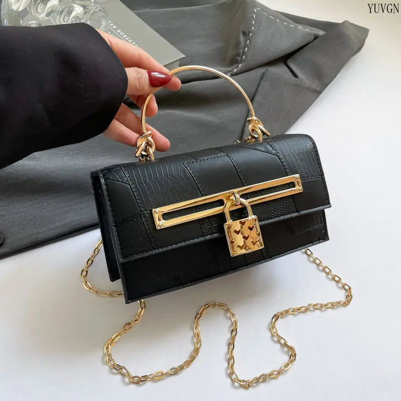 Women'S Shoulder Bag, Embossed Stone Texture Small Square Crossbody Purse, Elegant Structured Handbag with Gold Hardware for Daily Wear and Office, Shoulder Bags, Purse Shoulder Bag Tiktokshopbacktoschool