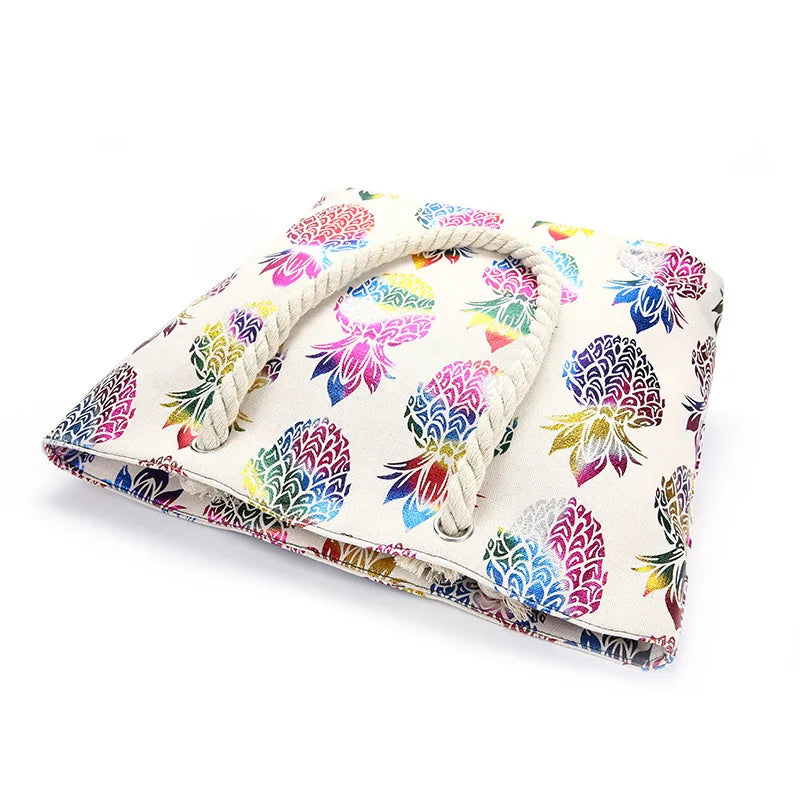 Canvas Handbag Animal Printed for Women Tote Bag Large Capacity 2022 Summer Portable Shoulder Messenger Beach Bag ECO