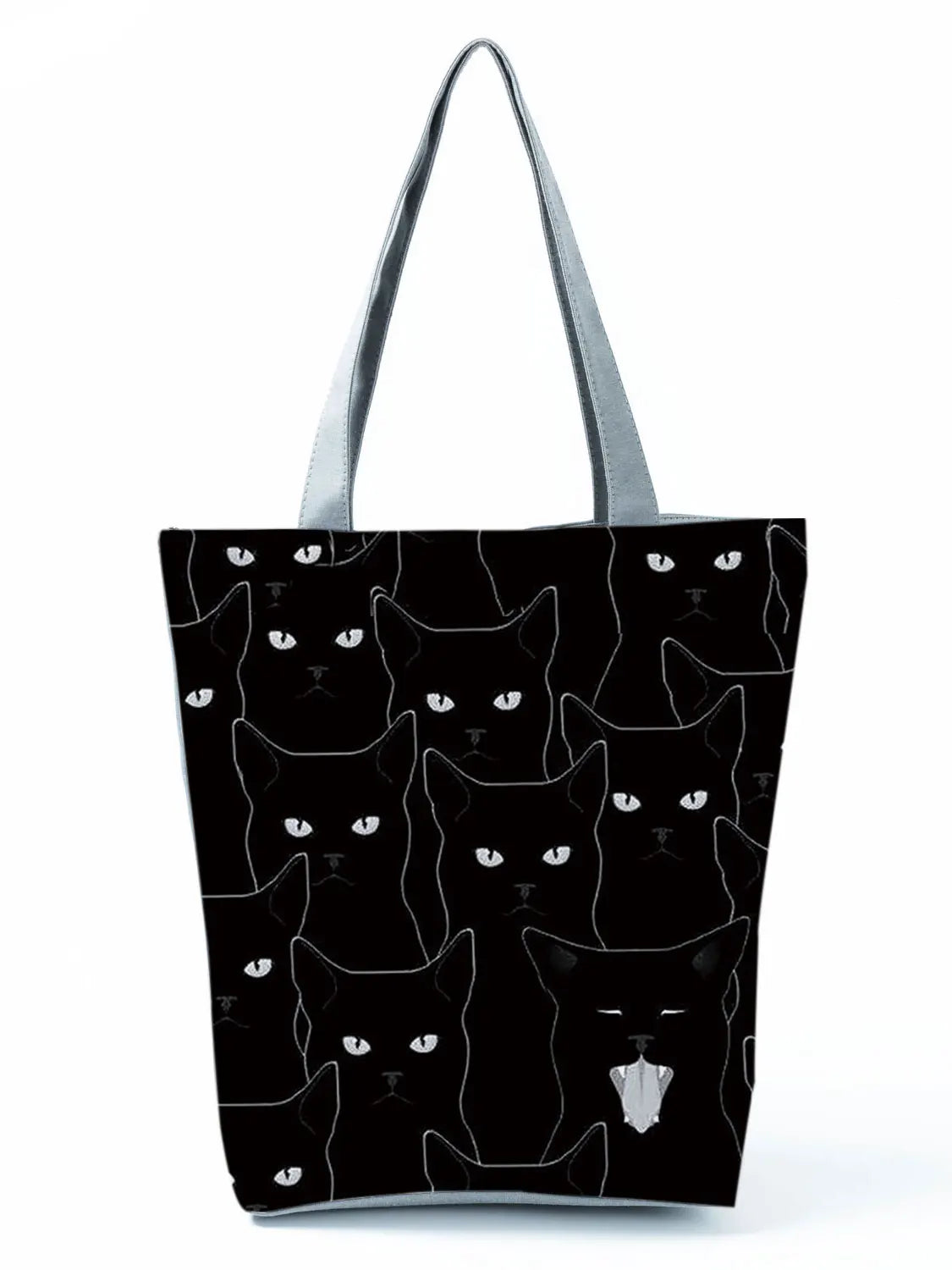 High Capacity Animal Design Bags Women Bag Black Cat Print Shopper Bag Handbag Office Reusable Casual Shoulder Bags Dropshipping