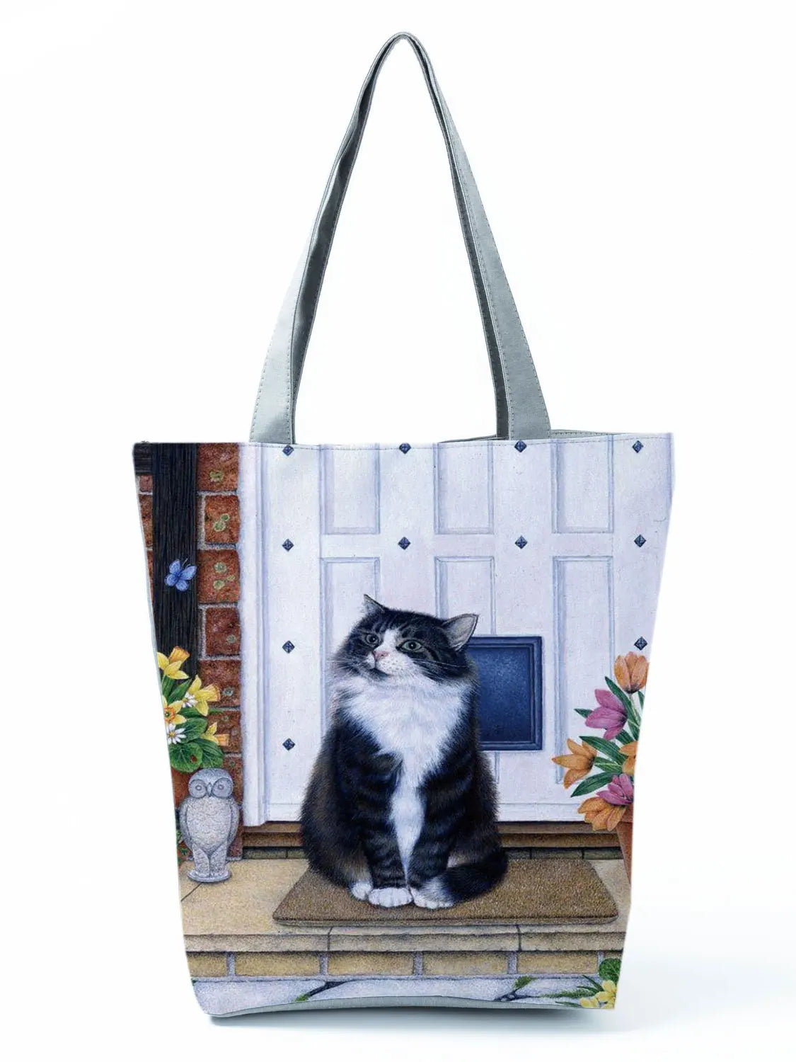 High Capacity Animal Design Bags Women Bag Black Cat Print Shopper Bag Handbag Office Reusable Casual Shoulder Bags Dropshipping