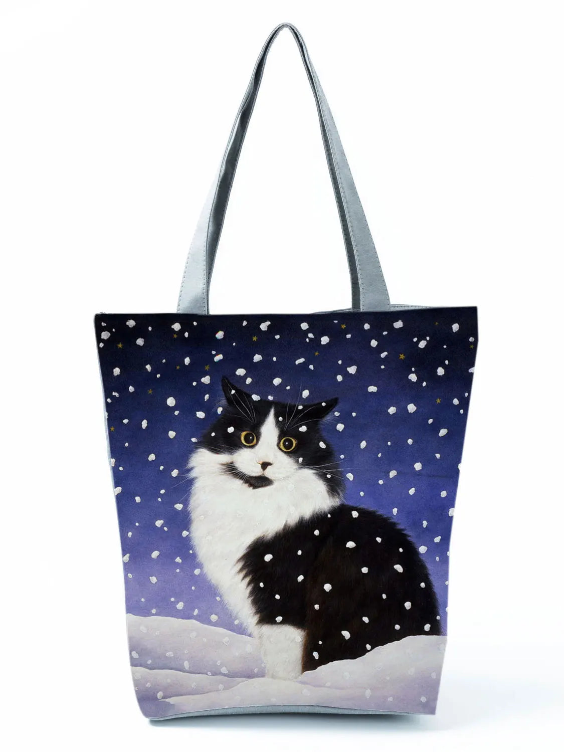 High Capacity Animal Design Bags Women Bag Black Cat Print Shopper Bag Handbag Office Reusable Casual Shoulder Bags Dropshipping