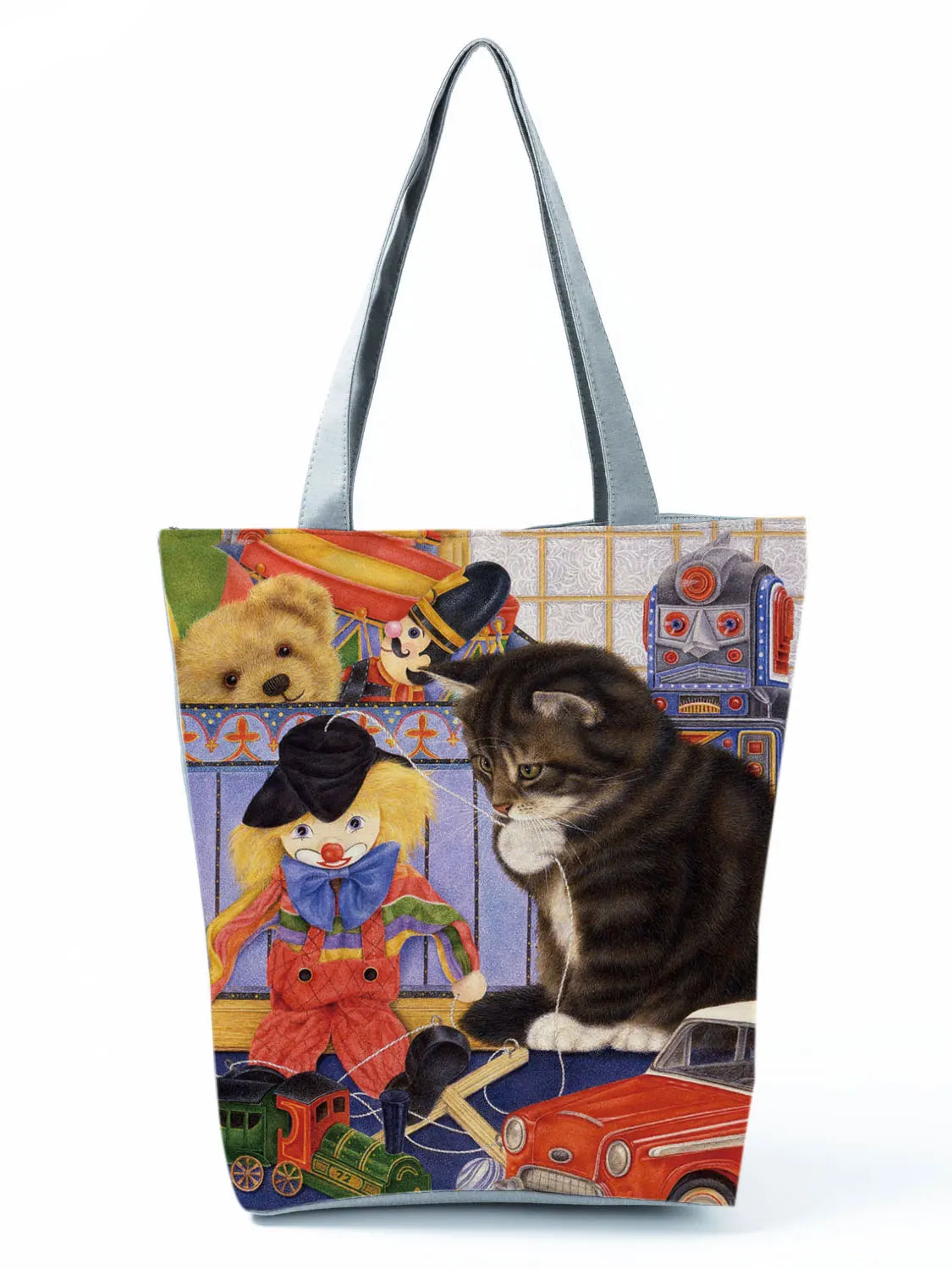 High Capacity Animal Design Bags Women Bag Black Cat Print Shopper Bag Handbag Office Reusable Casual Shoulder Bags Dropshipping