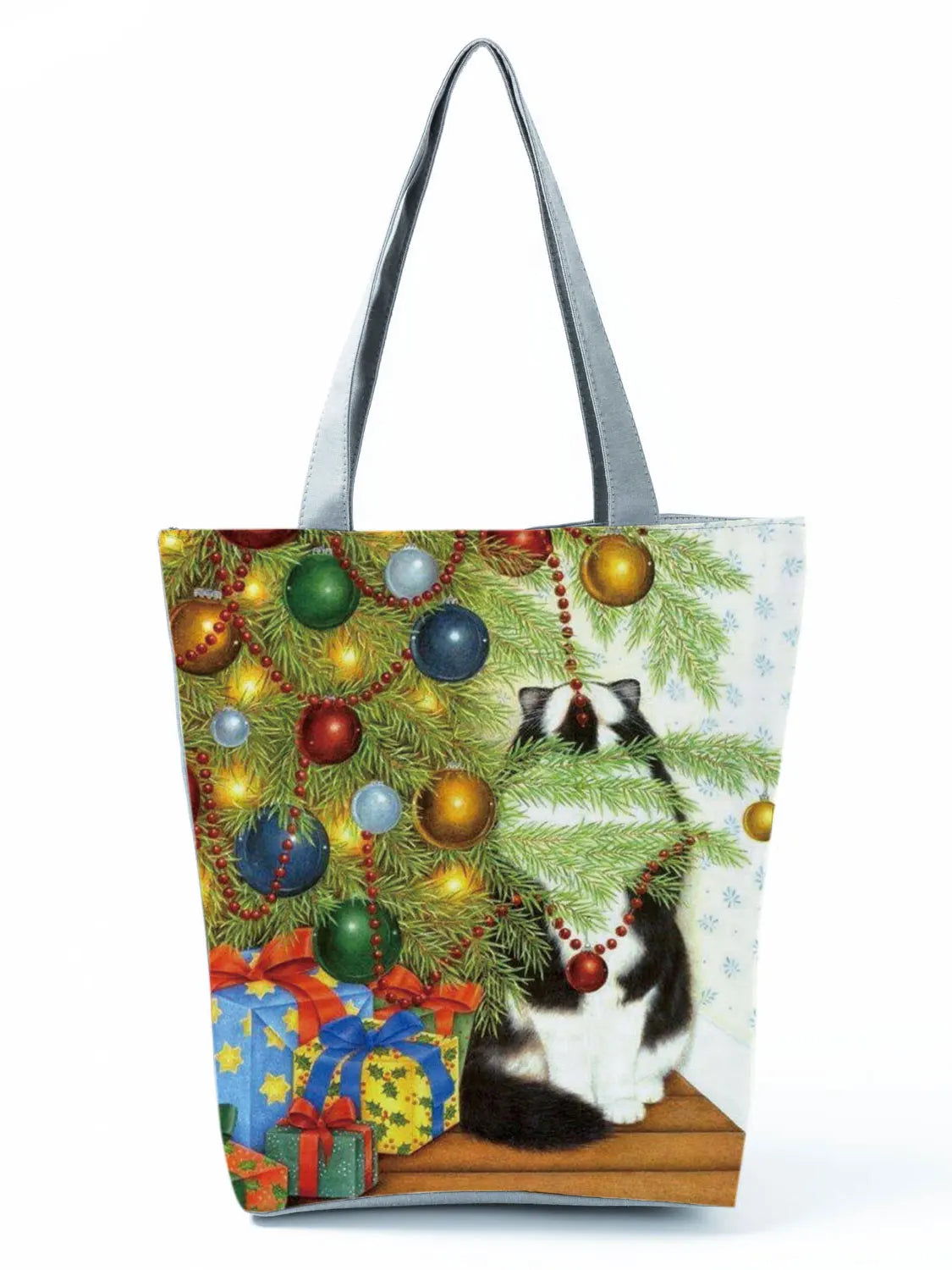High Capacity Animal Design Bags Women Bag Black Cat Print Shopper Bag Handbag Office Reusable Casual Shoulder Bags Dropshipping