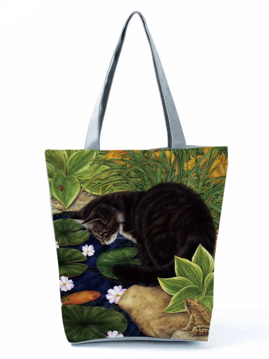 High Capacity Animal Design Bags Women Bag Black Cat Print Shopper Bag Handbag Office Reusable Casual Shoulder Bags Dropshipping