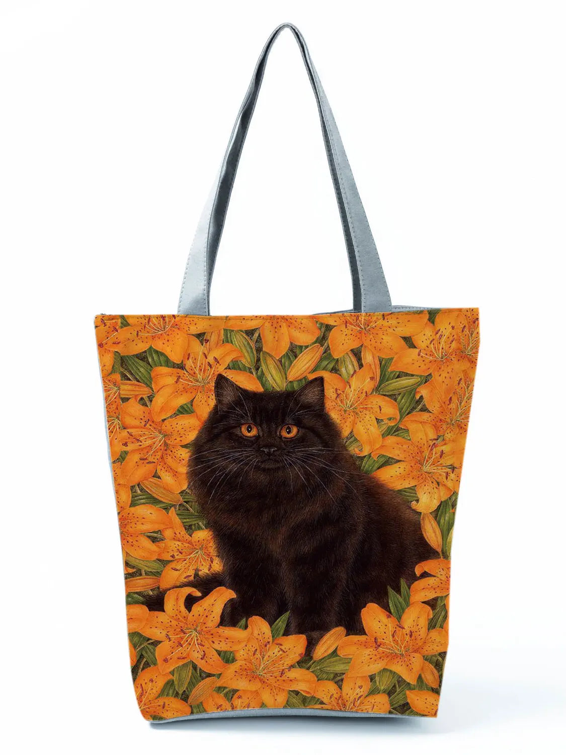 High Capacity Animal Design Bags Women Bag Black Cat Print Shopper Bag Handbag Office Reusable Casual Shoulder Bags Dropshipping