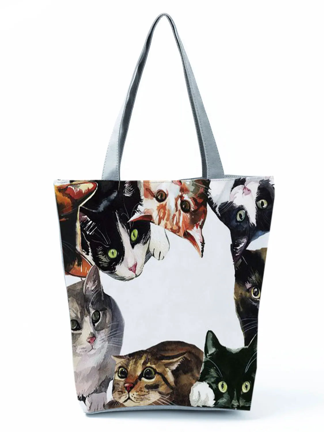 High Capacity Animal Design Bags Women Bag Black Cat Print Shopper Bag Handbag Office Reusable Casual Shoulder Bags Dropshipping