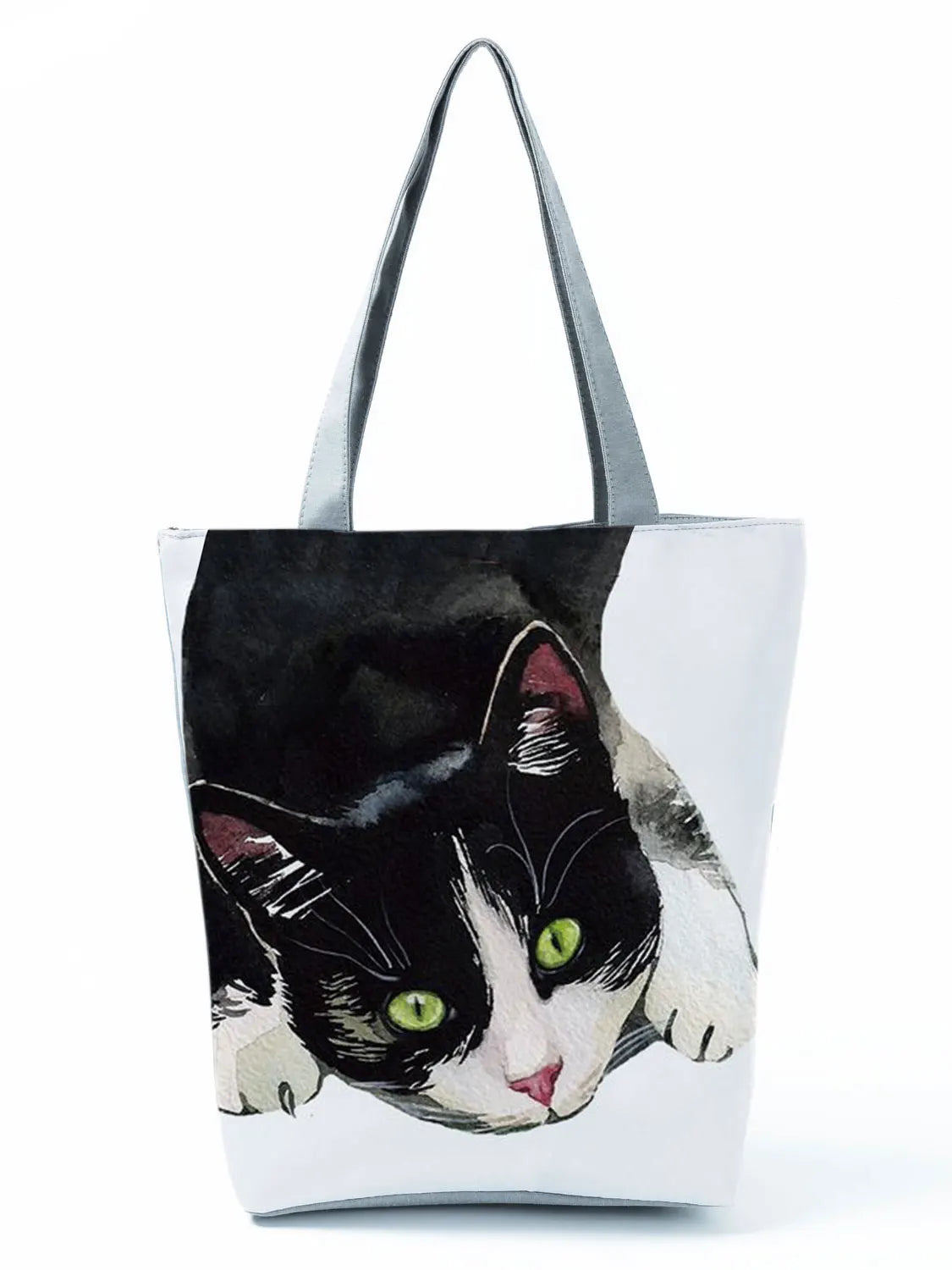 High Capacity Animal Design Bags Women Bag Black Cat Print Shopper Bag Handbag Office Reusable Casual Shoulder Bags Dropshipping