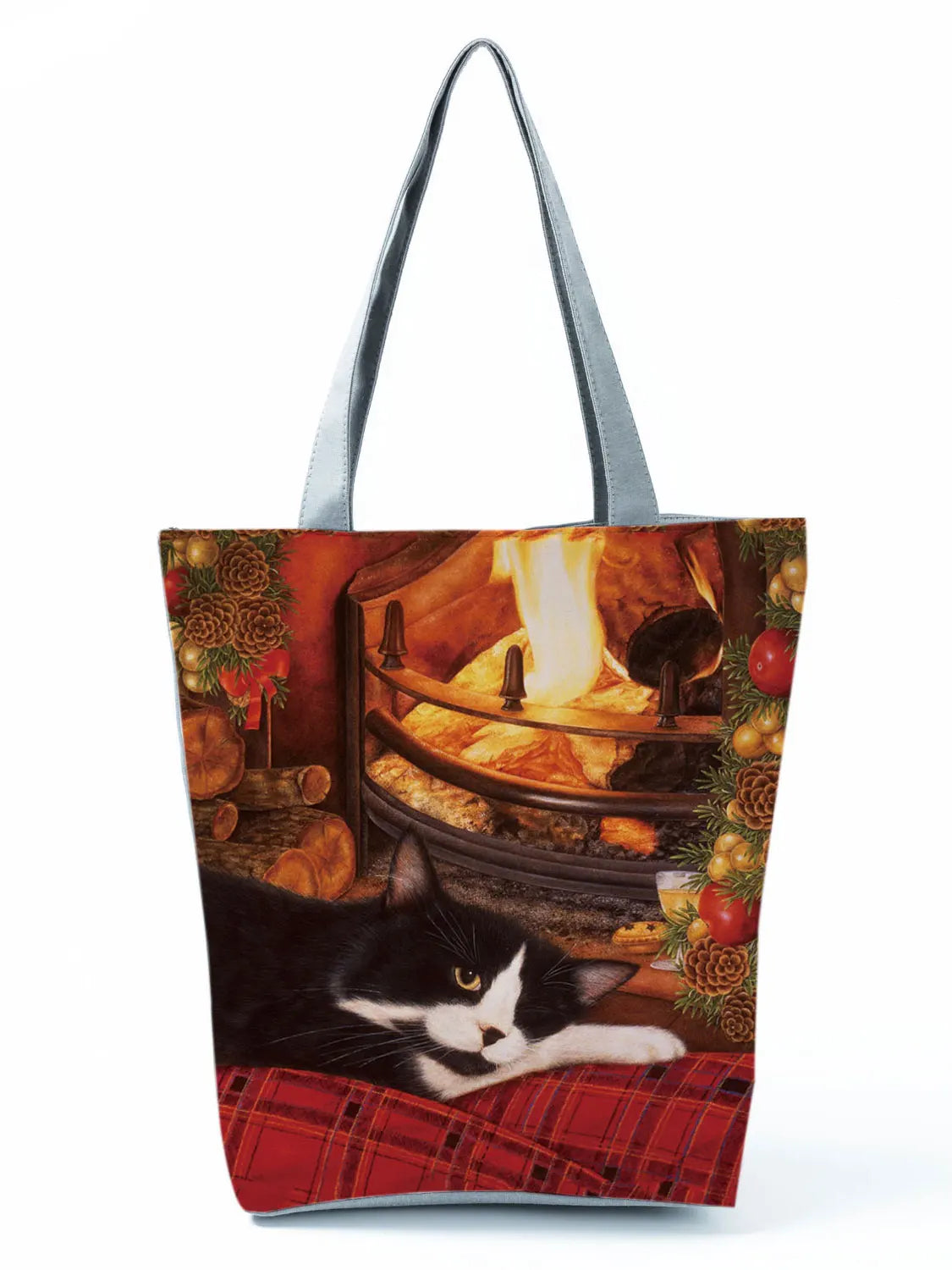 High Capacity Animal Design Bags Women Bag Black Cat Print Shopper Bag Handbag Office Reusable Casual Shoulder Bags Dropshipping