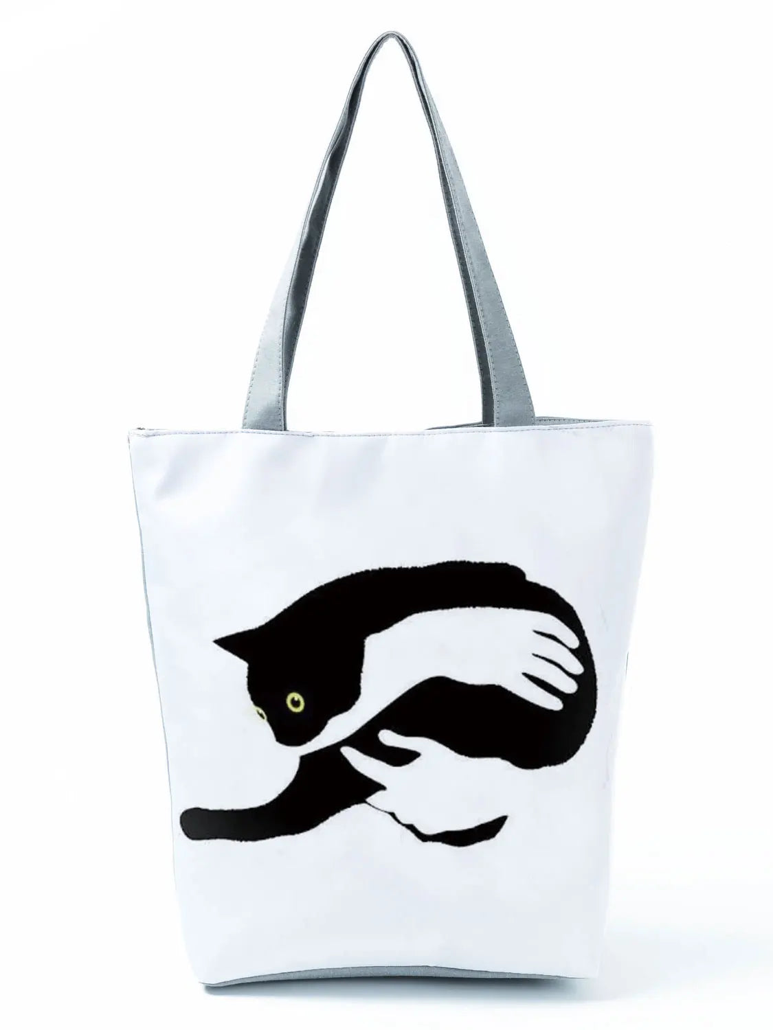 High Capacity Animal Design Bags Women Bag Black Cat Print Shopper Bag Handbag Office Reusable Casual Shoulder Bags Dropshipping
