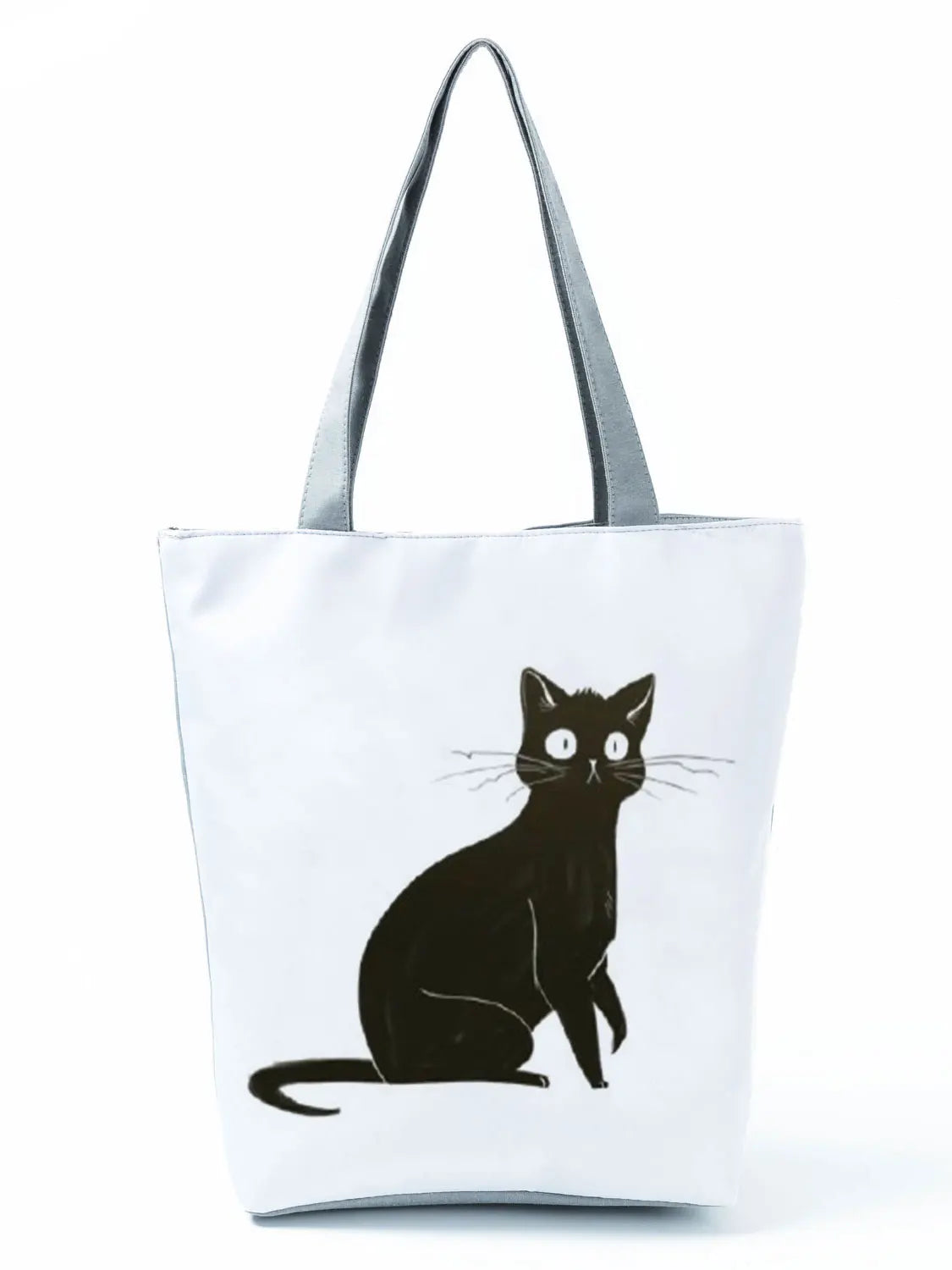 High Capacity Animal Design Bags Women Bag Black Cat Print Shopper Bag Handbag Office Reusable Casual Shoulder Bags Dropshipping