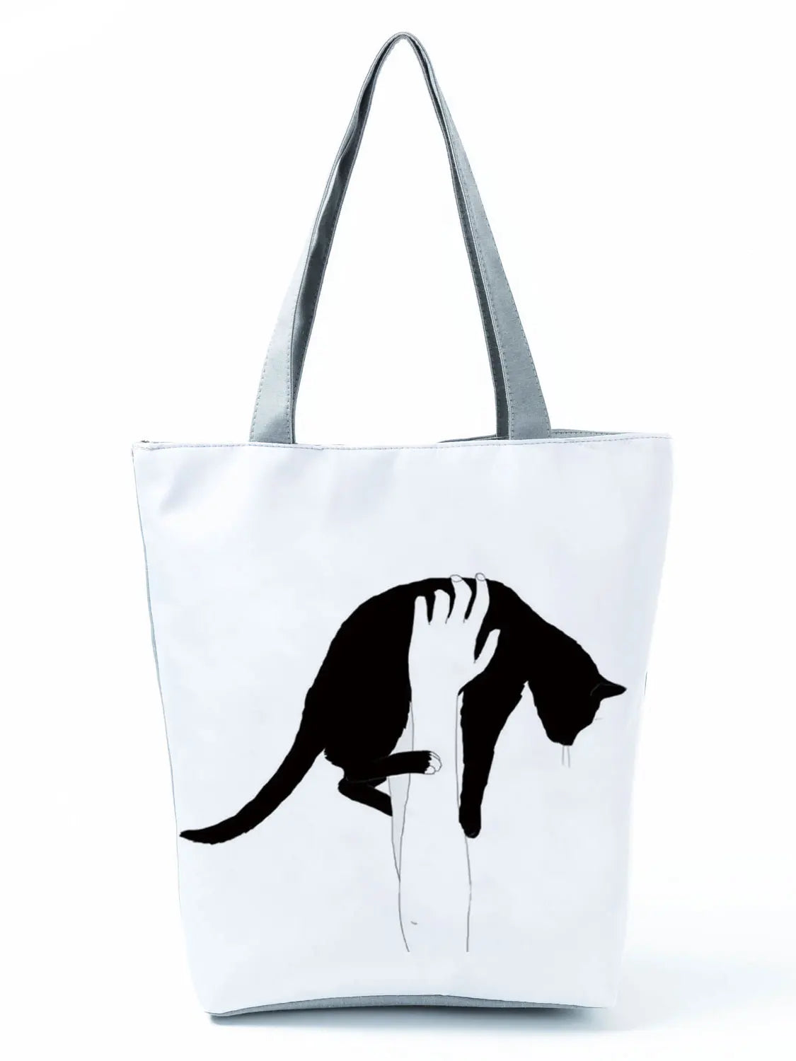 High Capacity Animal Design Bags Women Bag Black Cat Print Shopper Bag Handbag Office Reusable Casual Shoulder Bags Dropshipping