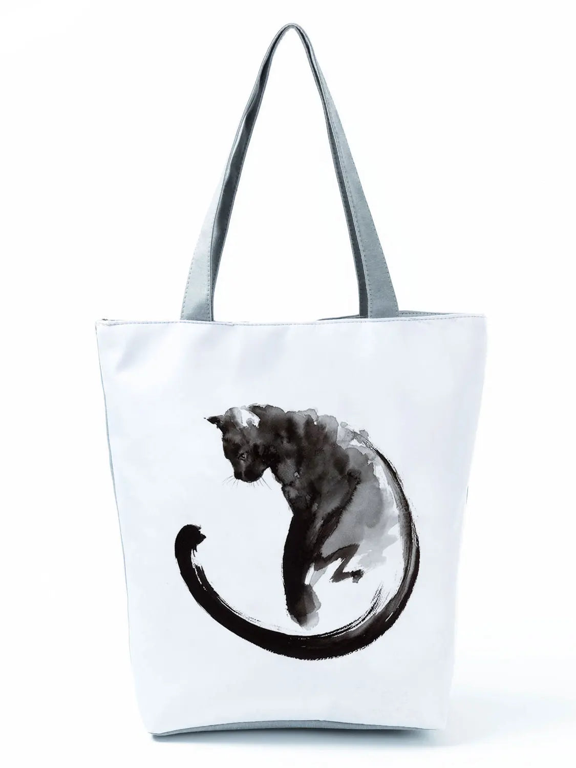 High Capacity Animal Design Bags Women Bag Black Cat Print Shopper Bag Handbag Office Reusable Casual Shoulder Bags Dropshipping