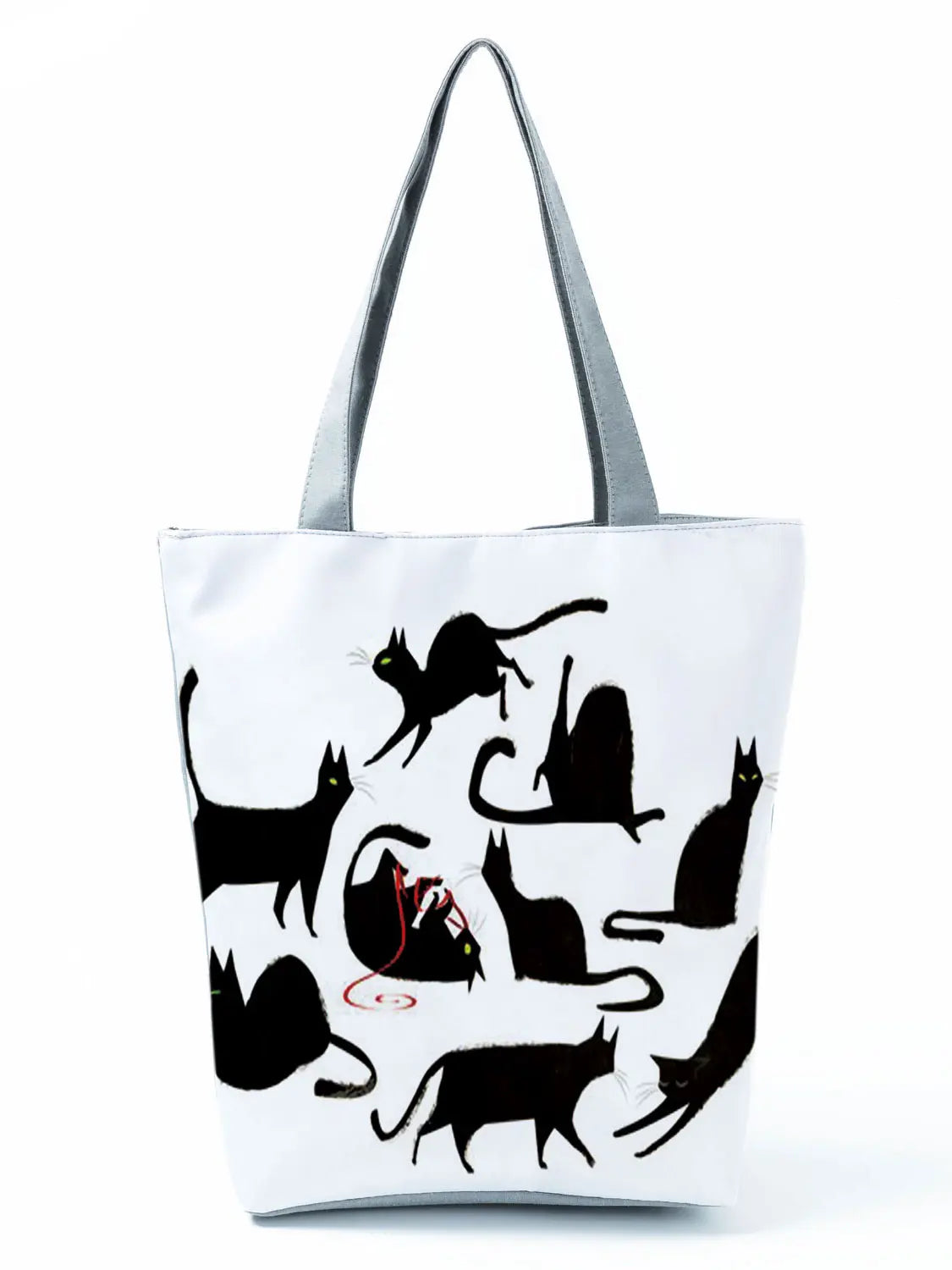 High Capacity Animal Design Bags Women Bag Black Cat Print Shopper Bag Handbag Office Reusable Casual Shoulder Bags Dropshipping