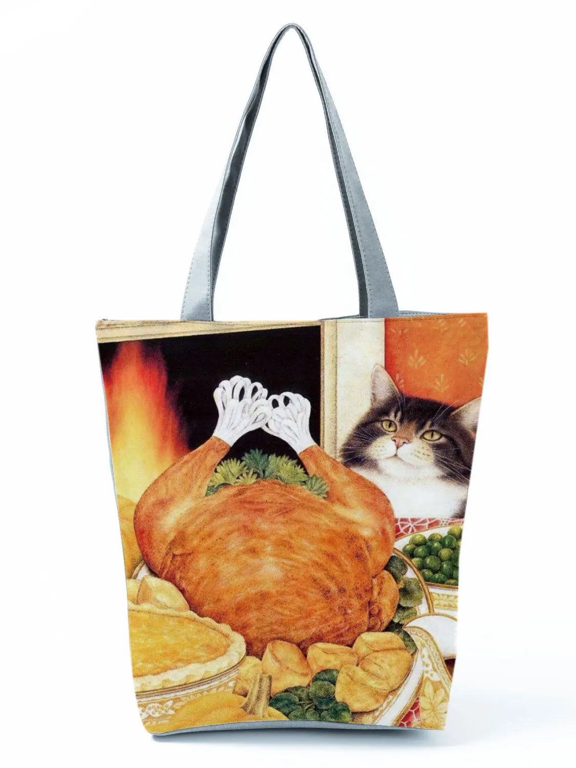 High Capacity Animal Design Bags Women Bag Black Cat Print Shopper Bag Handbag Office Reusable Casual Shoulder Bags Dropshipping
