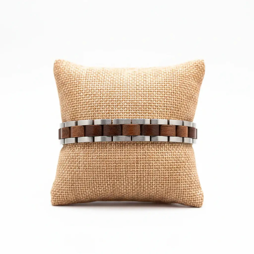 Wood Stainless Steel Bracelet Gift Box for Women Fashion Jewelry