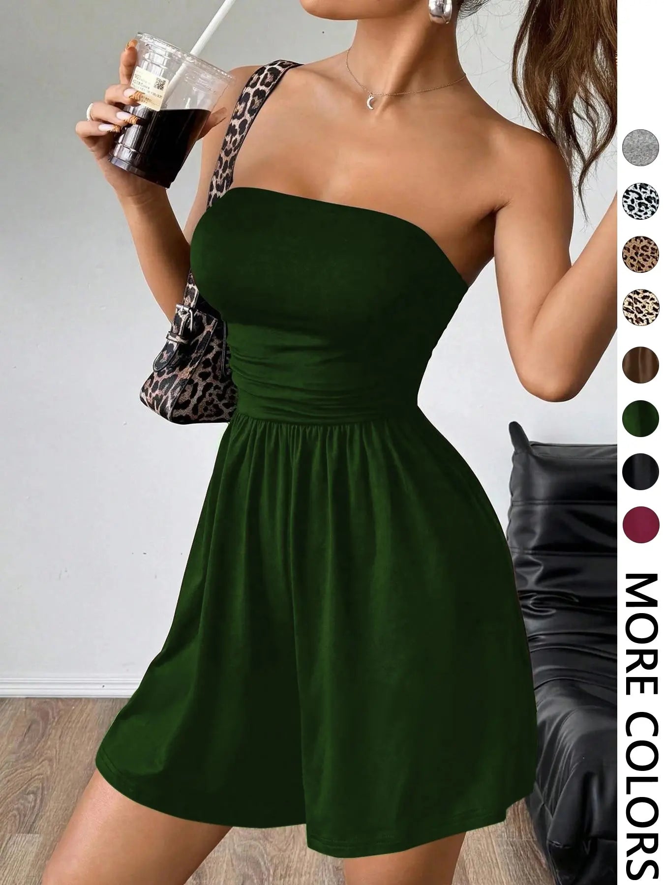 Women'S Solid Color Fitted Sleeveless Strapless Romper, Casual Chic Fashion Lightweight Romper for Summer, Women'S Clothes for Daily Wear