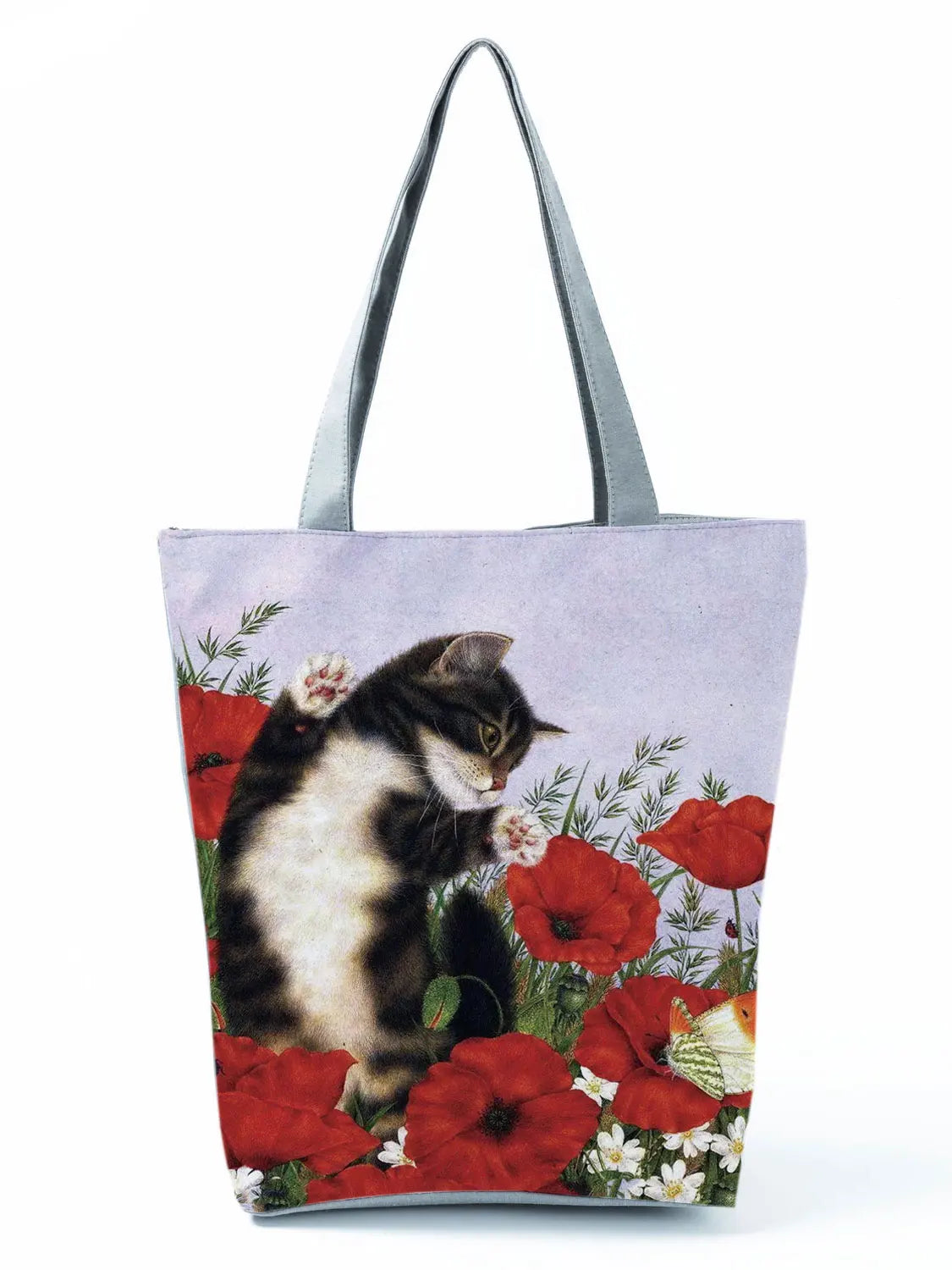 High Capacity Animal Design Bags Women Bag Black Cat Print Shopper Bag Handbag Office Reusable Casual Shoulder Bags Dropshipping